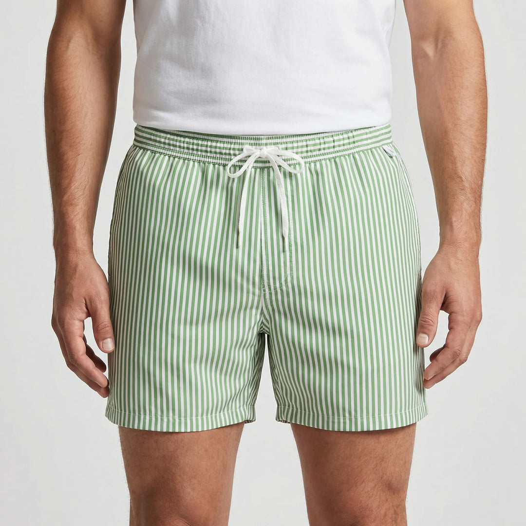 Kurze Gestreifte Badeshorts Für Herren - Gerard