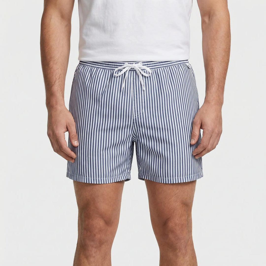 Kurze Gestreifte Badeshorts Für Herren - Gerard