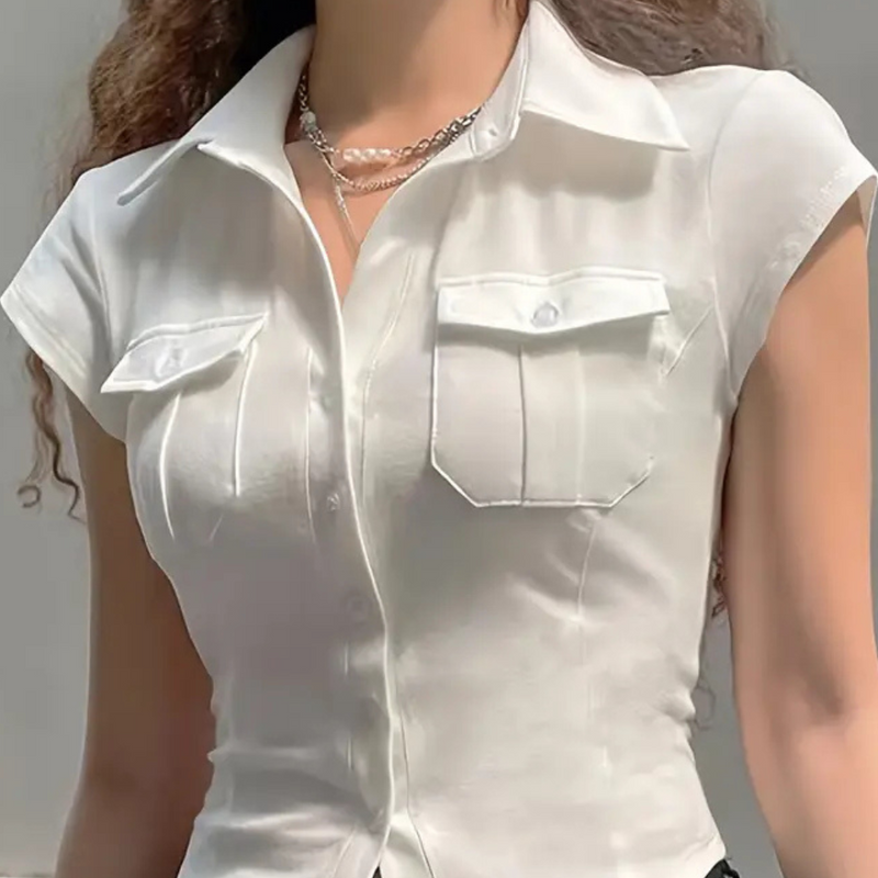 Versatile White Women's Blouse - Nova