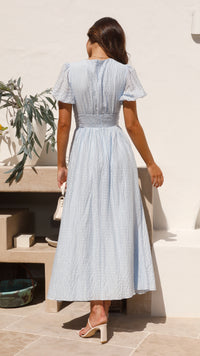 Sukienka boho maxi z dekoltem w serek i rzędem guzików – Yara