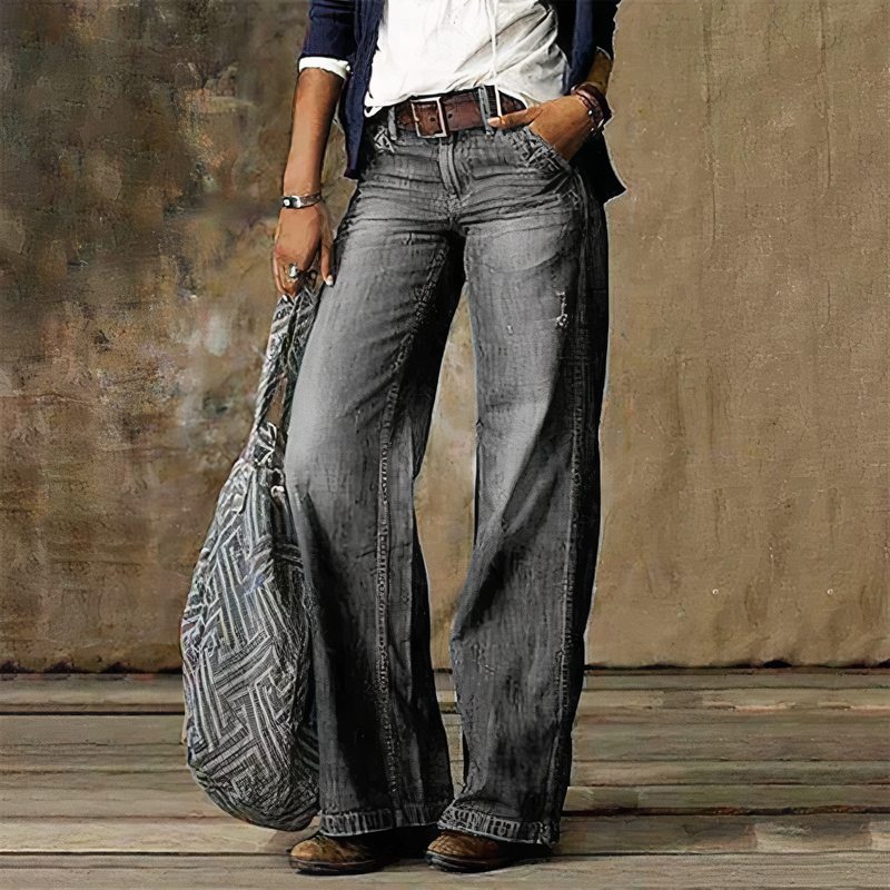 Jeansy damskie z wysokim stanem w stylu retro - Emma