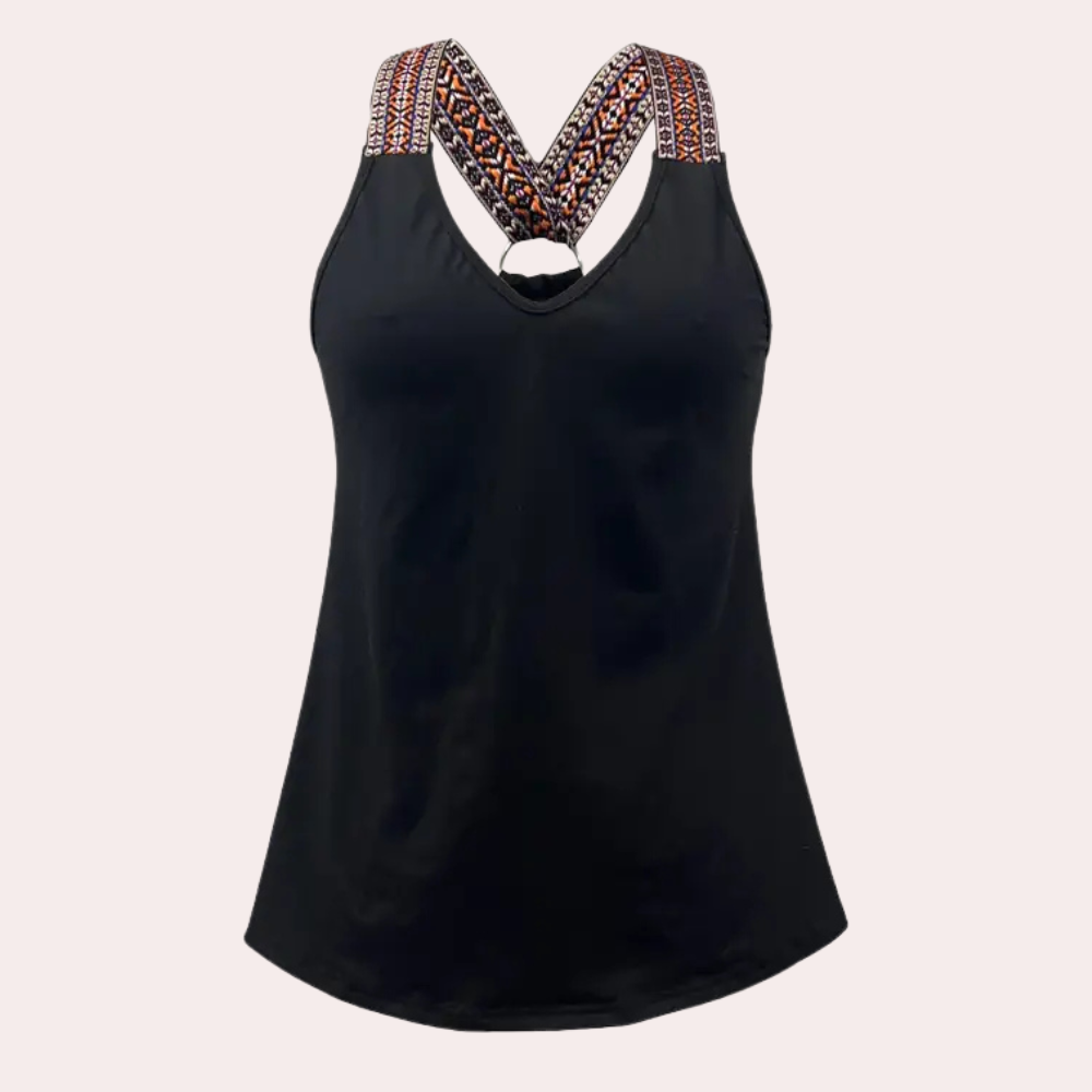 Black Fashionable V-Neck Top for Women - Noa