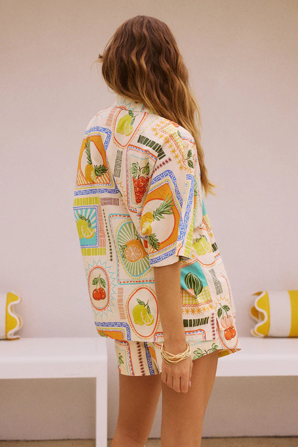 Two-Piece Women's Summer Set with Retro Fruit Print – Noémie