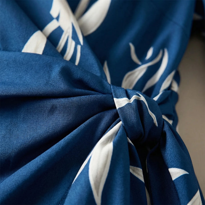 Langarm-Wickelkleid Mit Blattmuster - Mabel