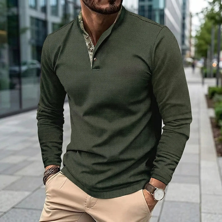 Langarm Poloshirt Mit Stehkragen - Kenan