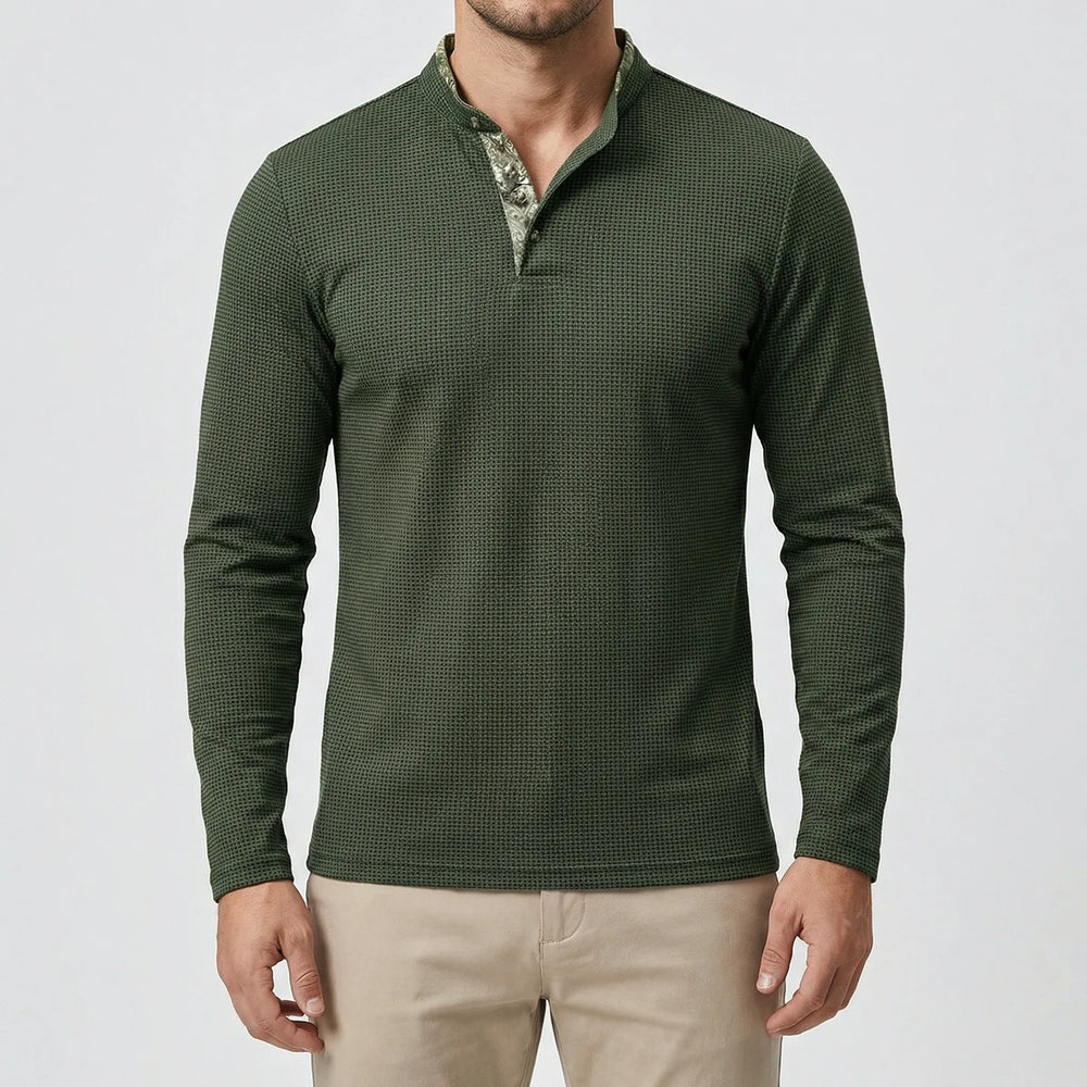Langarm Poloshirt Mit Stehkragen - Kenan