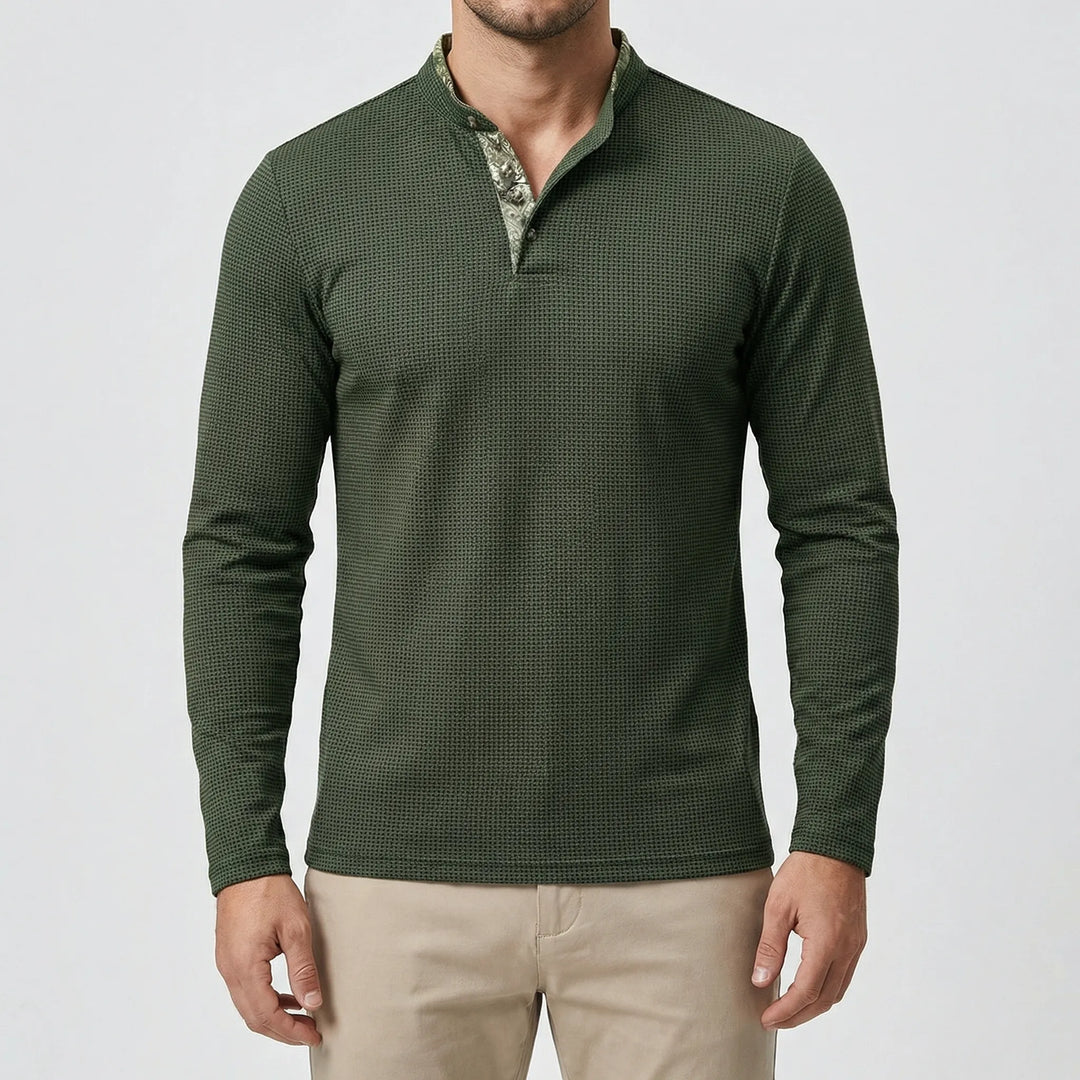 Langarm Poloshirt Mit Stehkragen - Kenan