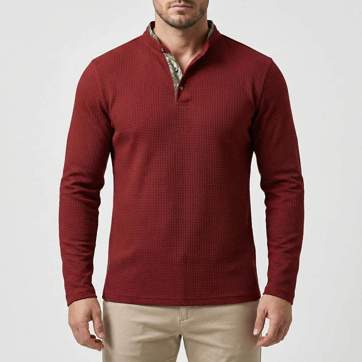 Langarm Poloshirt Mit Stehkragen - Kenan