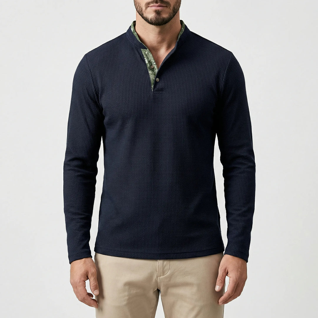 Langarm Poloshirt Mit Stehkragen - Kenan