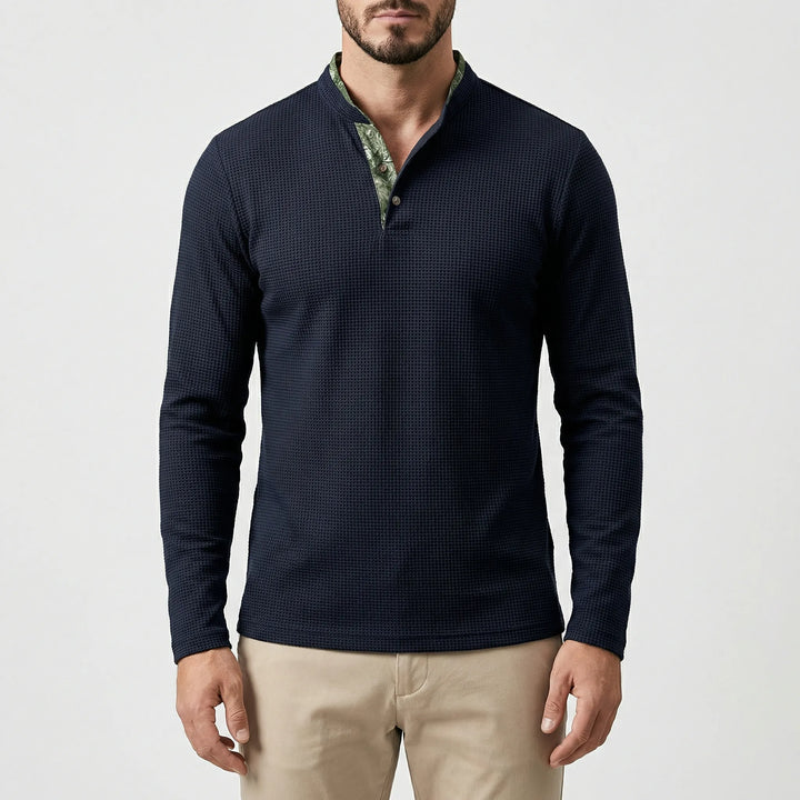 Langarm Poloshirt Mit Stehkragen - Kenan