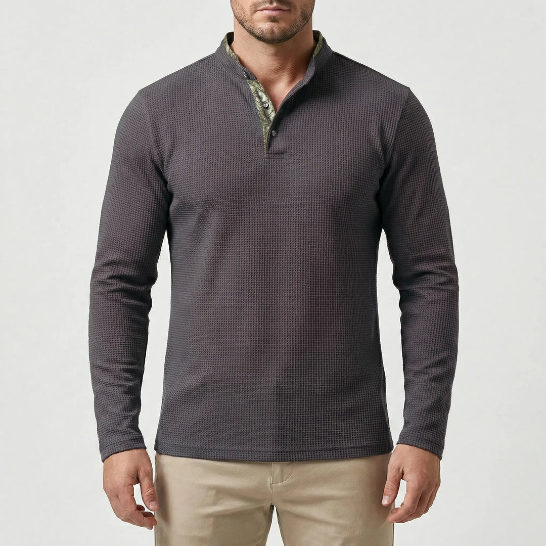 Langarm Poloshirt Mit Stehkragen - Kenan