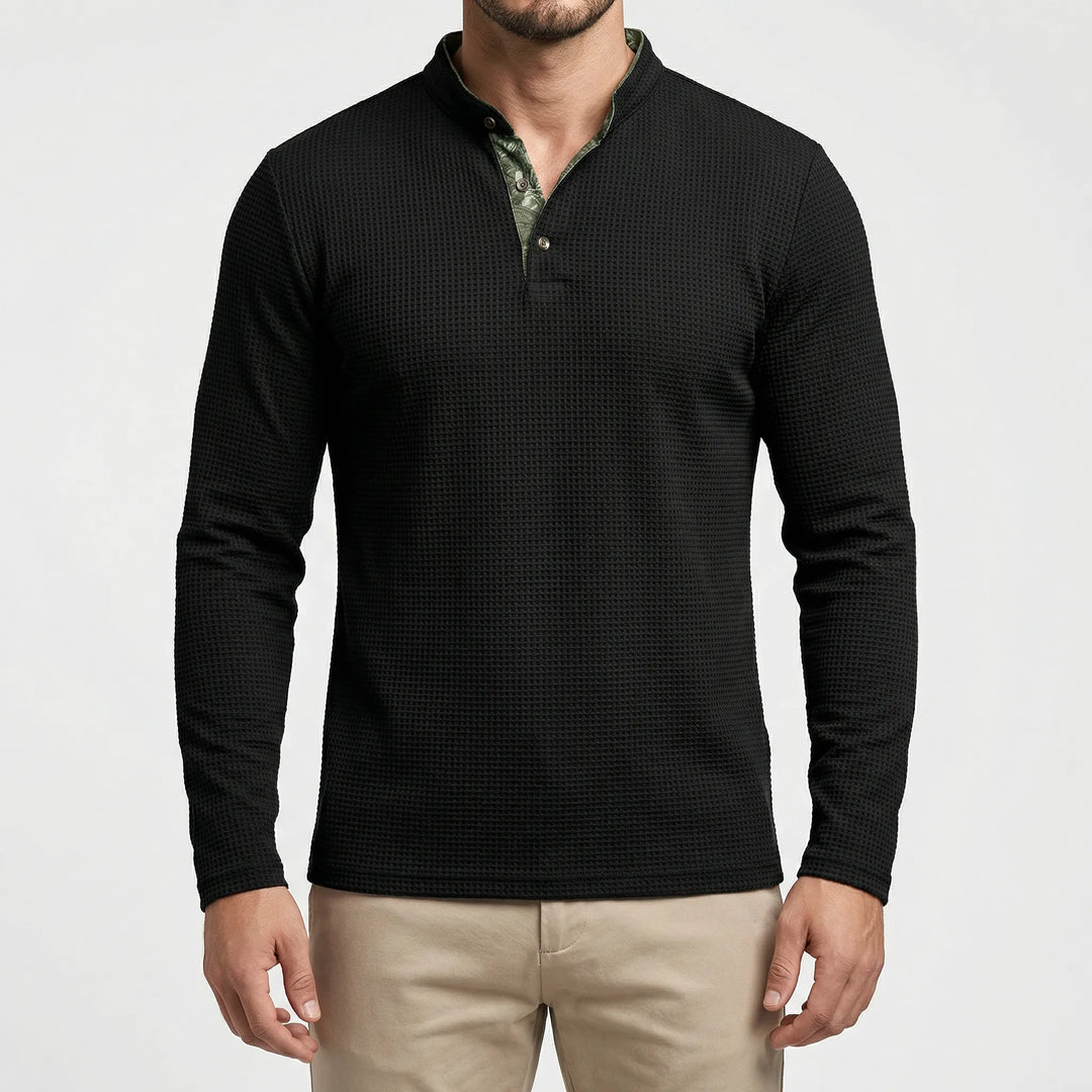 Langarm Poloshirt Mit Stehkragen - Kenan
