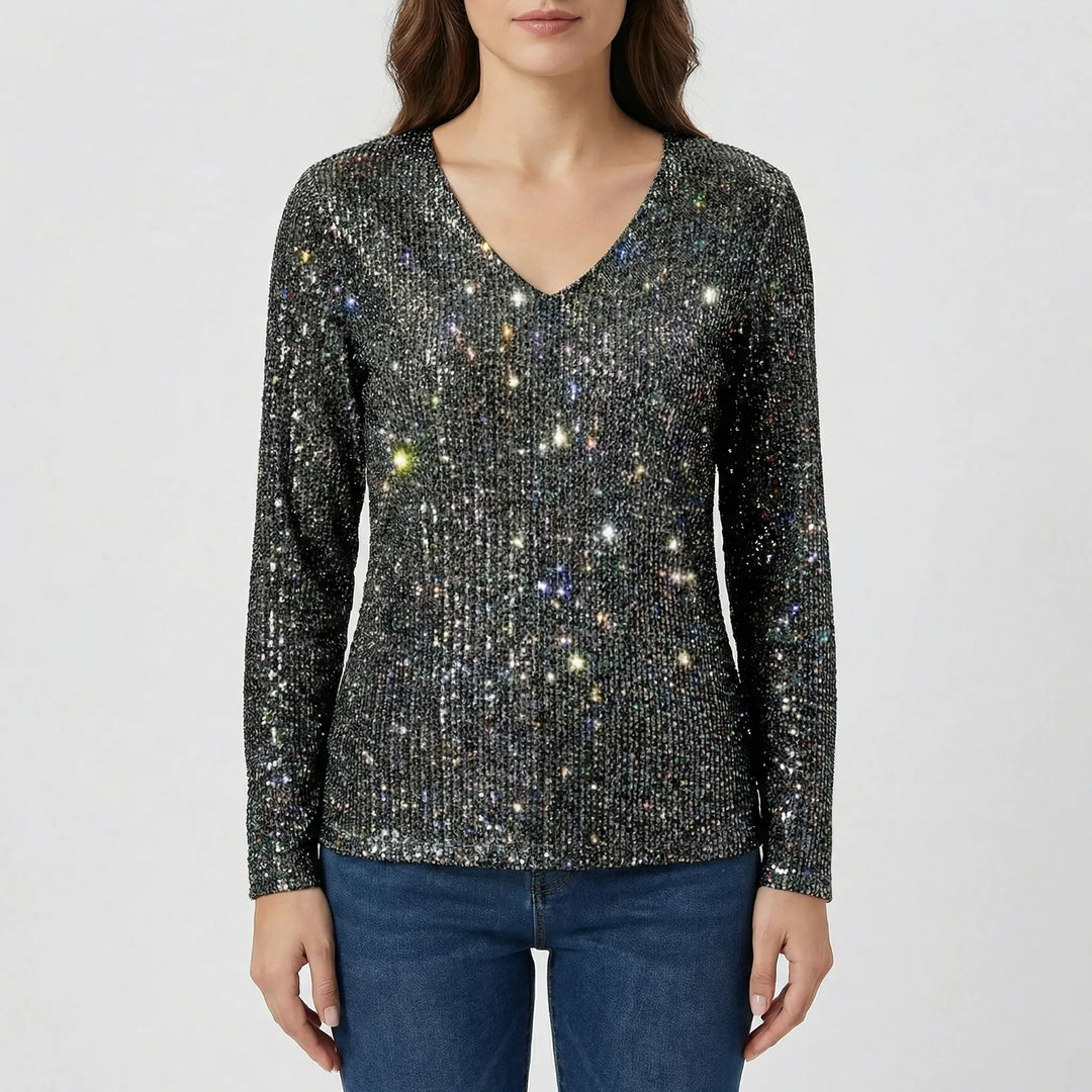 Langarm V Ausschnitt Bluse - Lana