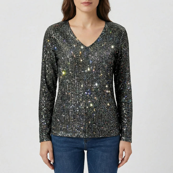 Langarm V Ausschnitt Bluse - Lana