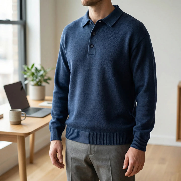 Langärmeliger Polo-Pullover - Tiago