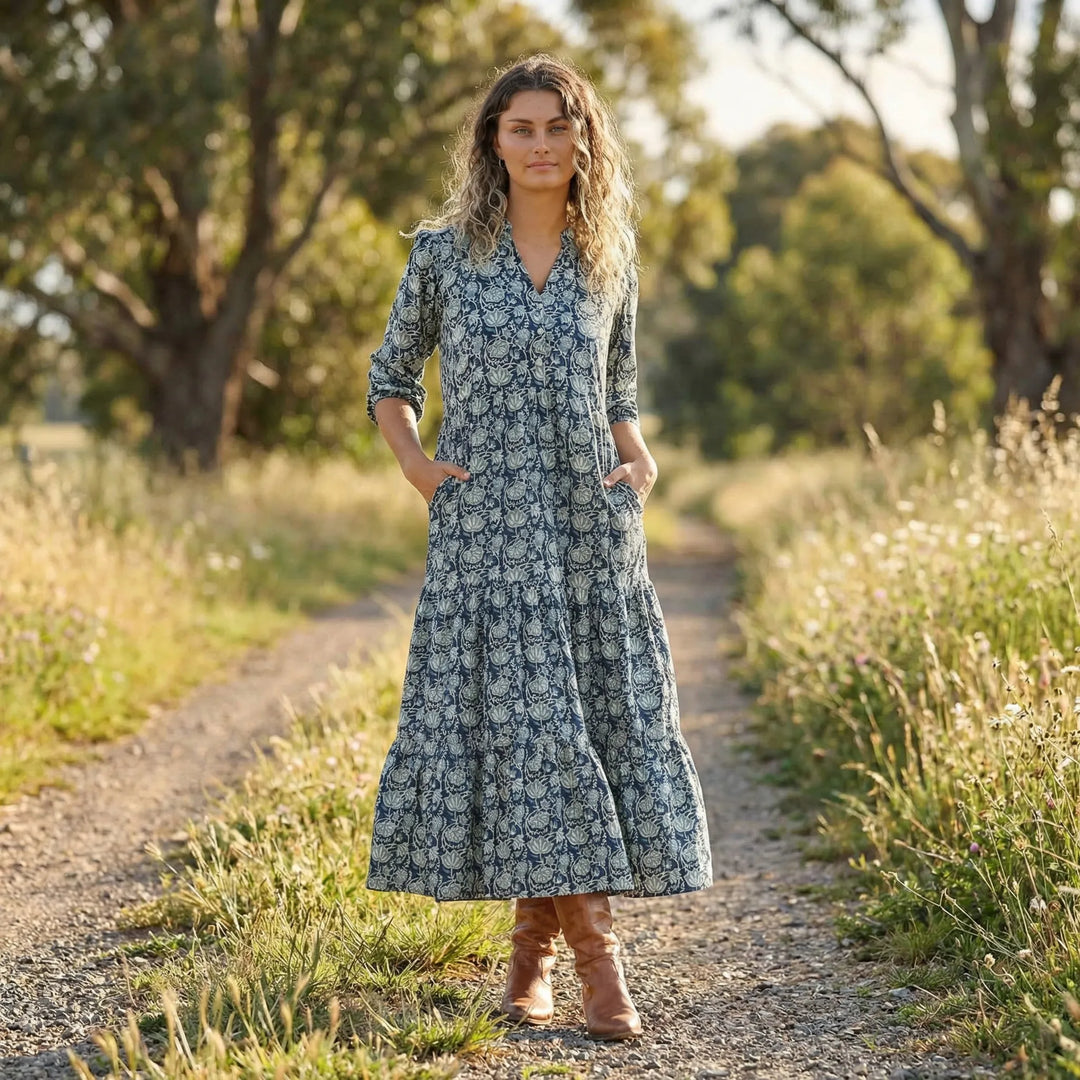 Langärmeliges Maxi Kleid - Joleen
