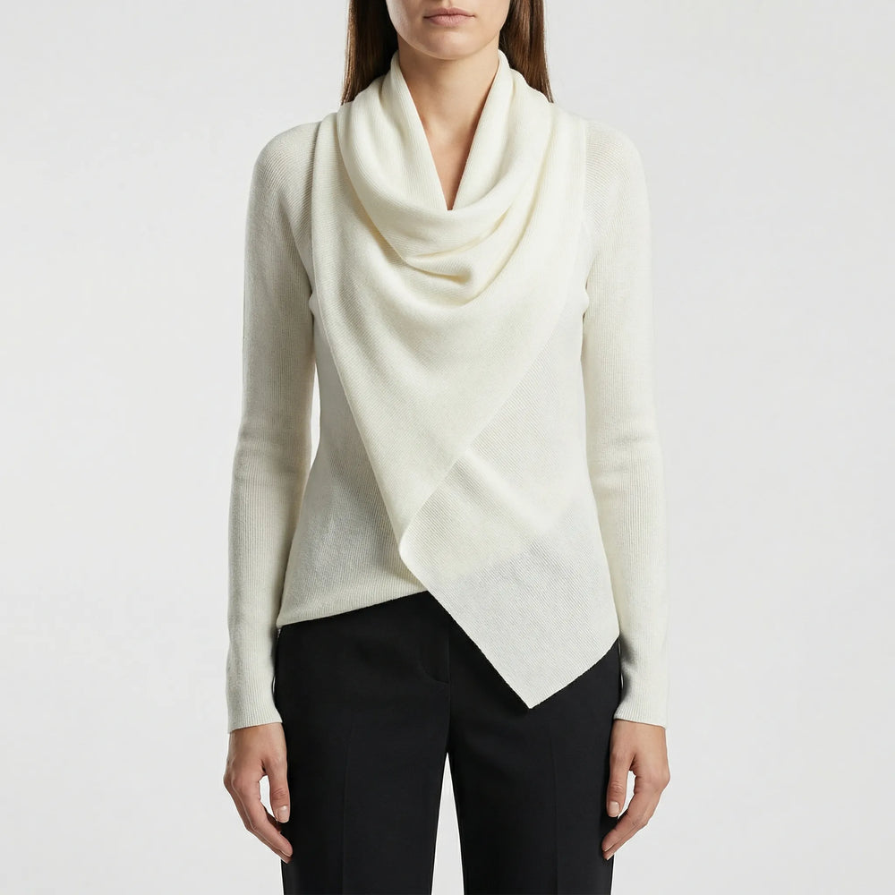 Langarmiger Strickpullover In Wickeloptik - Maryann
