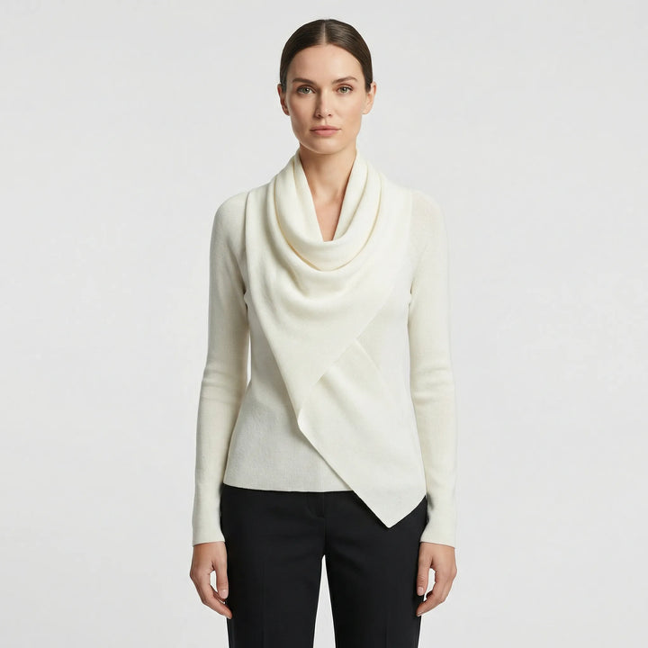 Langarmiger Strickpullover In Wickeloptik - Maryann