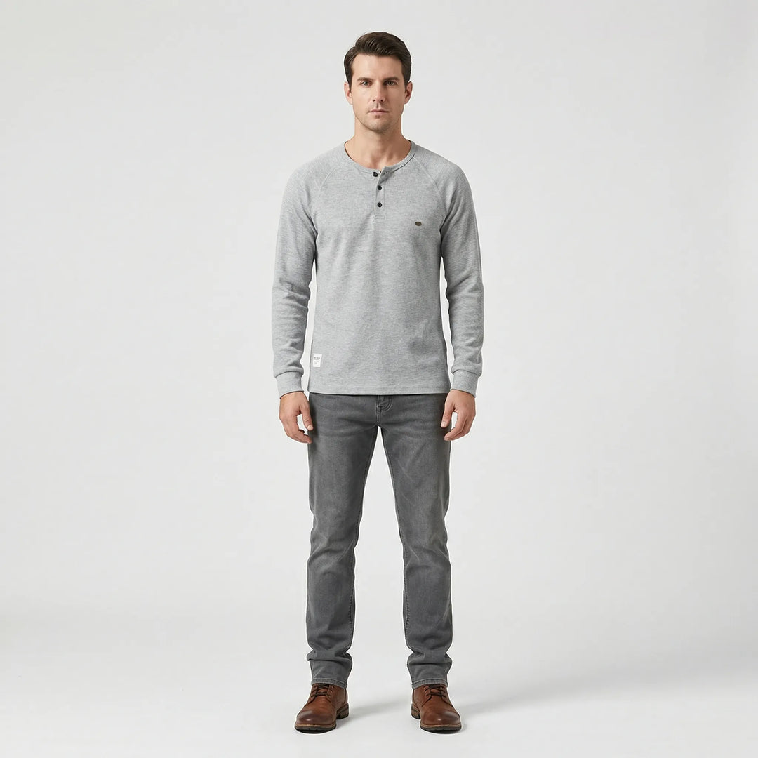 Langarmshirt Mit Knopfleiste - Giuseppe