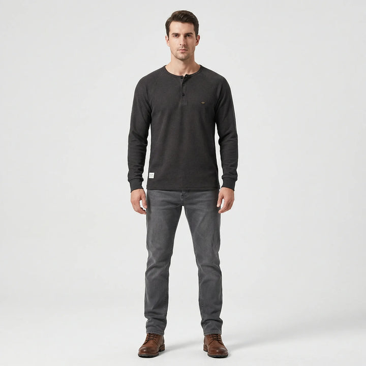 Langarmshirt Mit Knopfleiste - Giuseppe