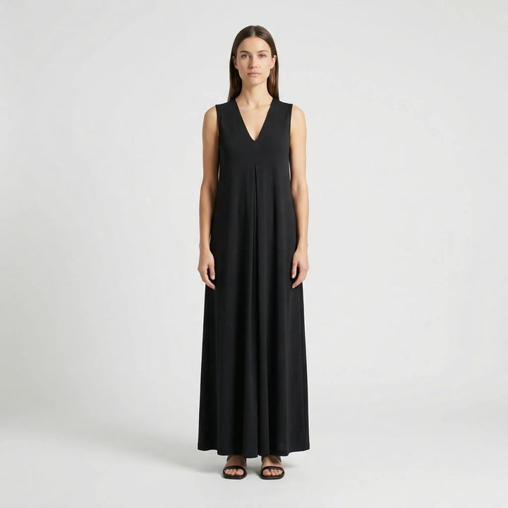 Langes Ärmelloses Kleid Mit V-Ausschnitt - Michele