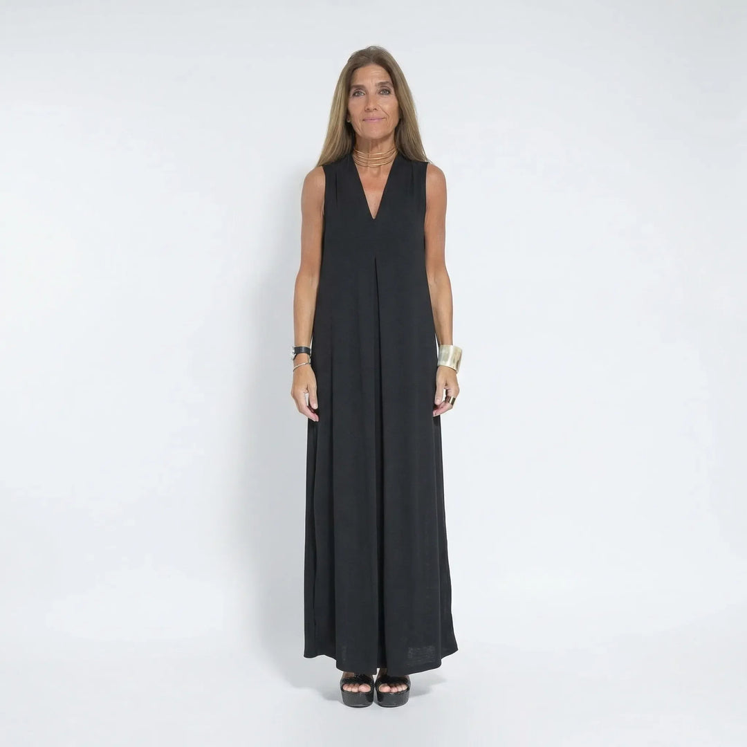 Langes Ärmelloses Kleid Mit V-Ausschnitt - Michele