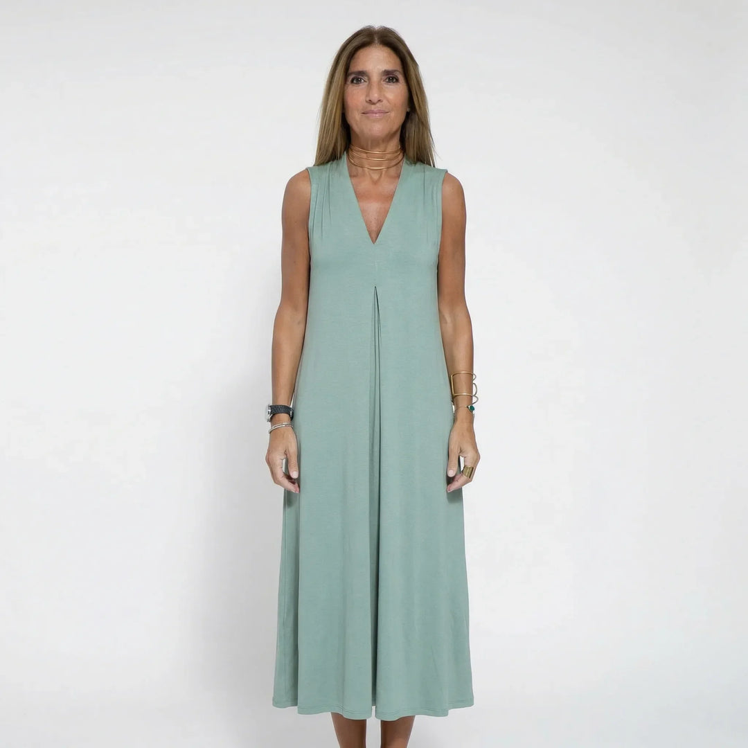 Langes Ärmelloses Kleid Mit V-Ausschnitt - Michele