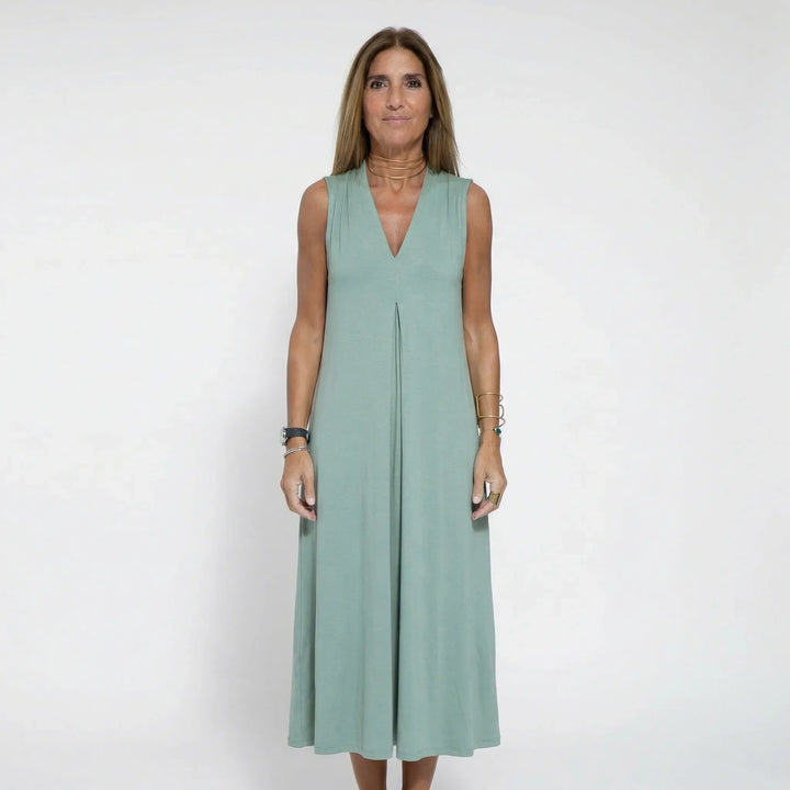 Langes Ärmelloses Kleid Mit V-Ausschnitt - Michele