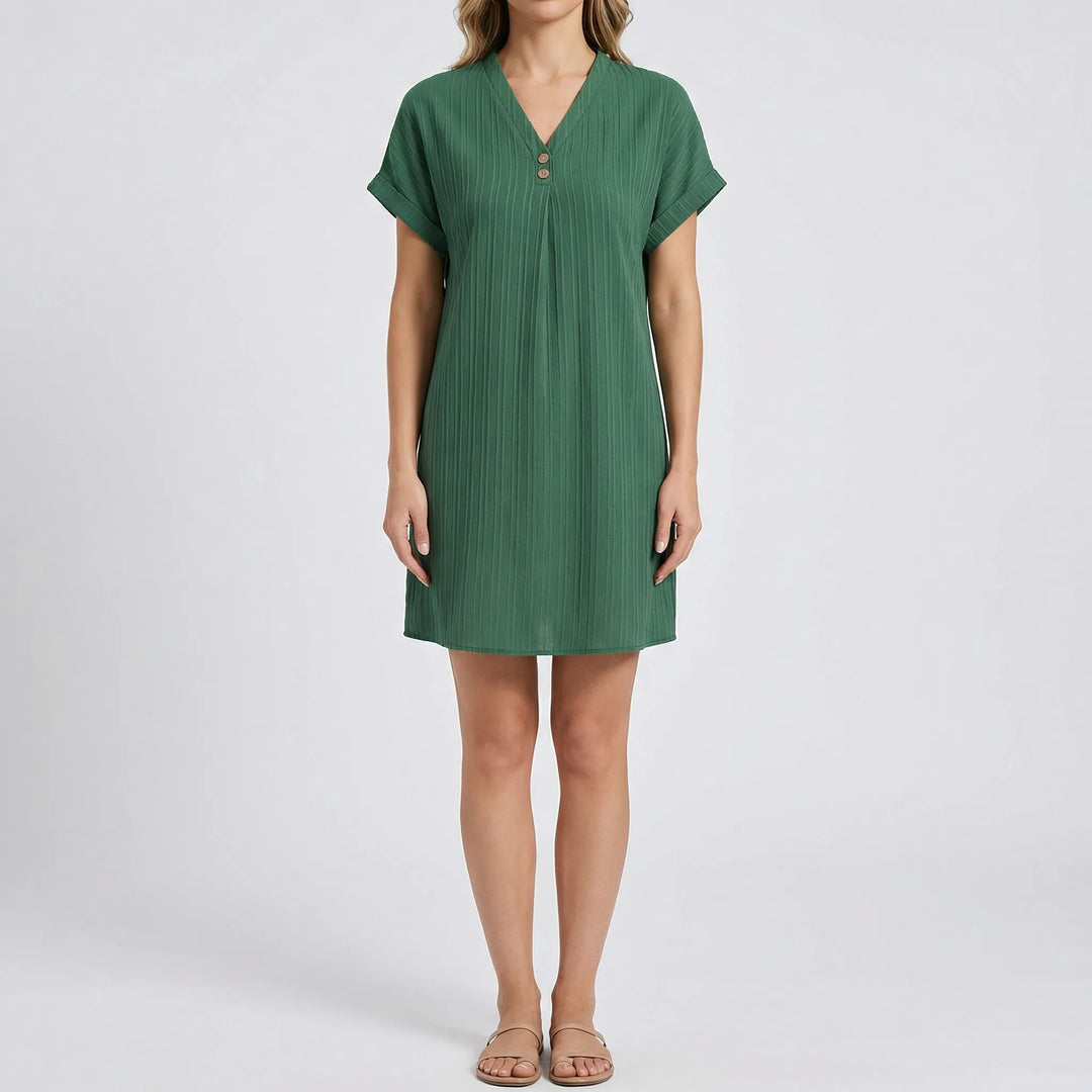 Lässiges Kurzarm-Sommerkleid Mit V-Ausschnitt - Ramona