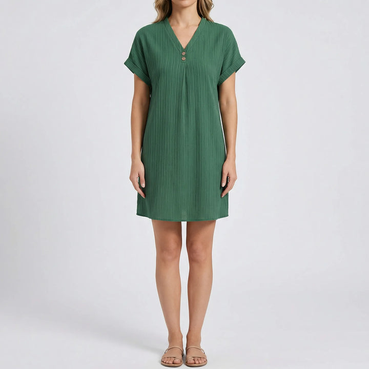 Lässiges Kurzarm-Sommerkleid Mit V-Ausschnitt - Ramona