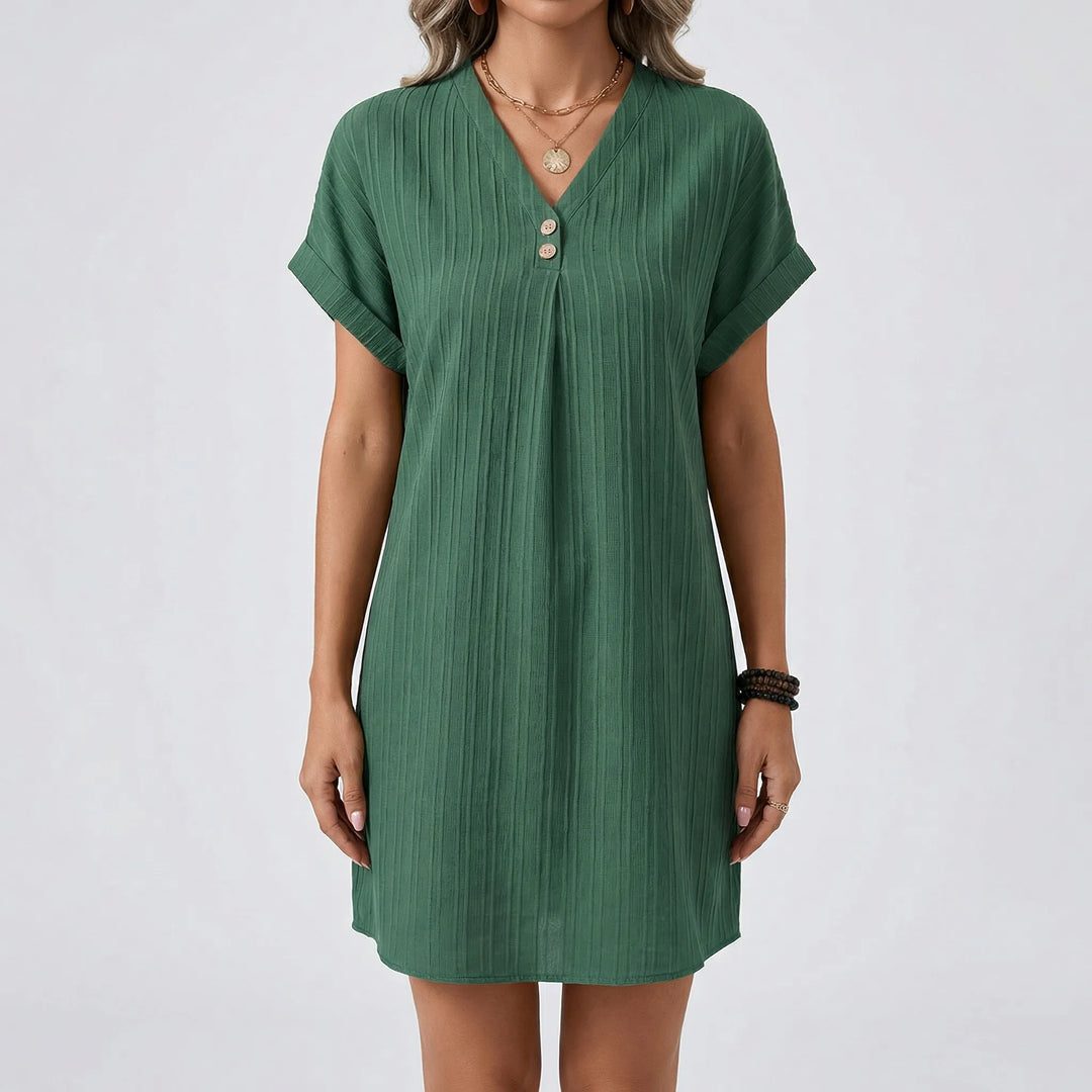 Lässiges Kurzarm-Sommerkleid Mit V-Ausschnitt - Ramona