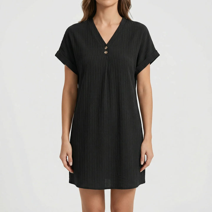 Lässiges Kurzarm-Sommerkleid Mit V-Ausschnitt - Ramona