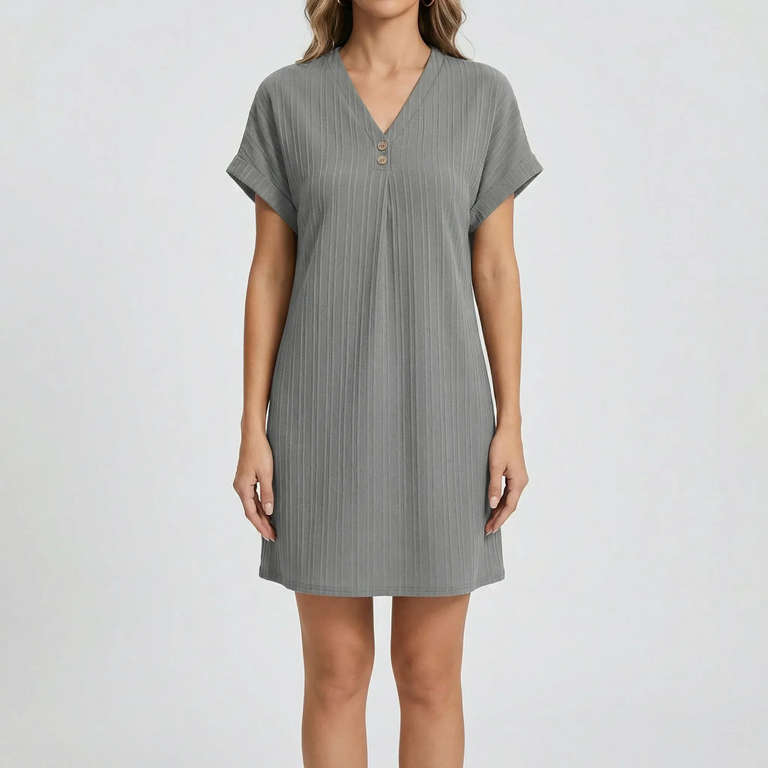 Lässiges Kurzarm-Sommerkleid Mit V-Ausschnitt - Ramona