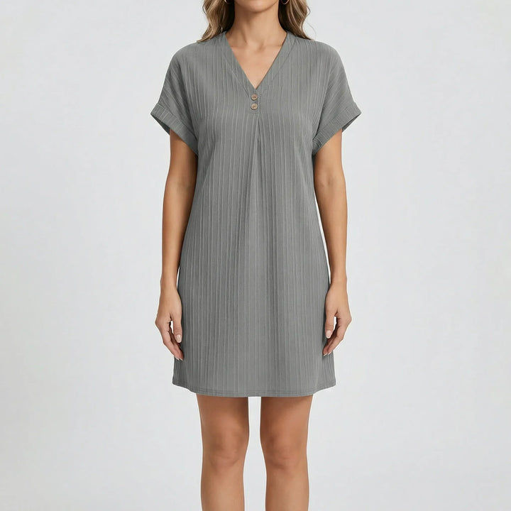 Lässiges Kurzarm-Sommerkleid Mit V-Ausschnitt - Ramona