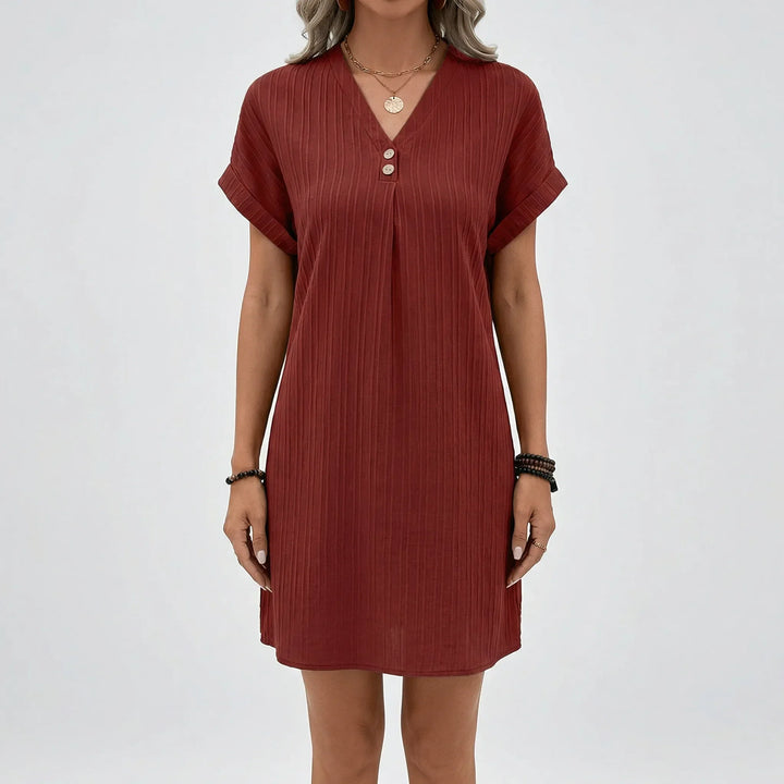 Lässiges Kurzarm-Sommerkleid Mit V-Ausschnitt - Ramona