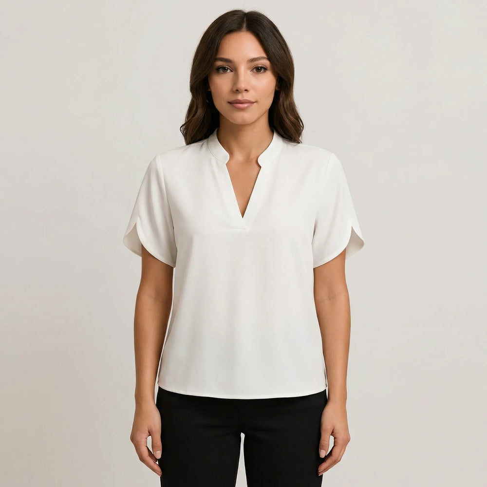 Leichte Kurzarm-Bluse Mit V-Ausschnitt - Susie