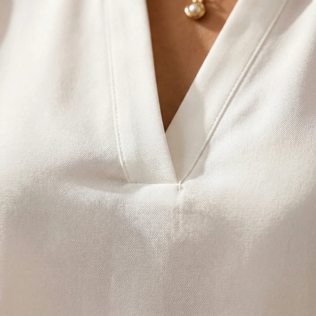 Leichte Kurzarm-Bluse Mit V-Ausschnitt - Susie
