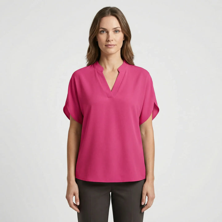 Leichte Kurzarm-Bluse Mit V-Ausschnitt - Susie