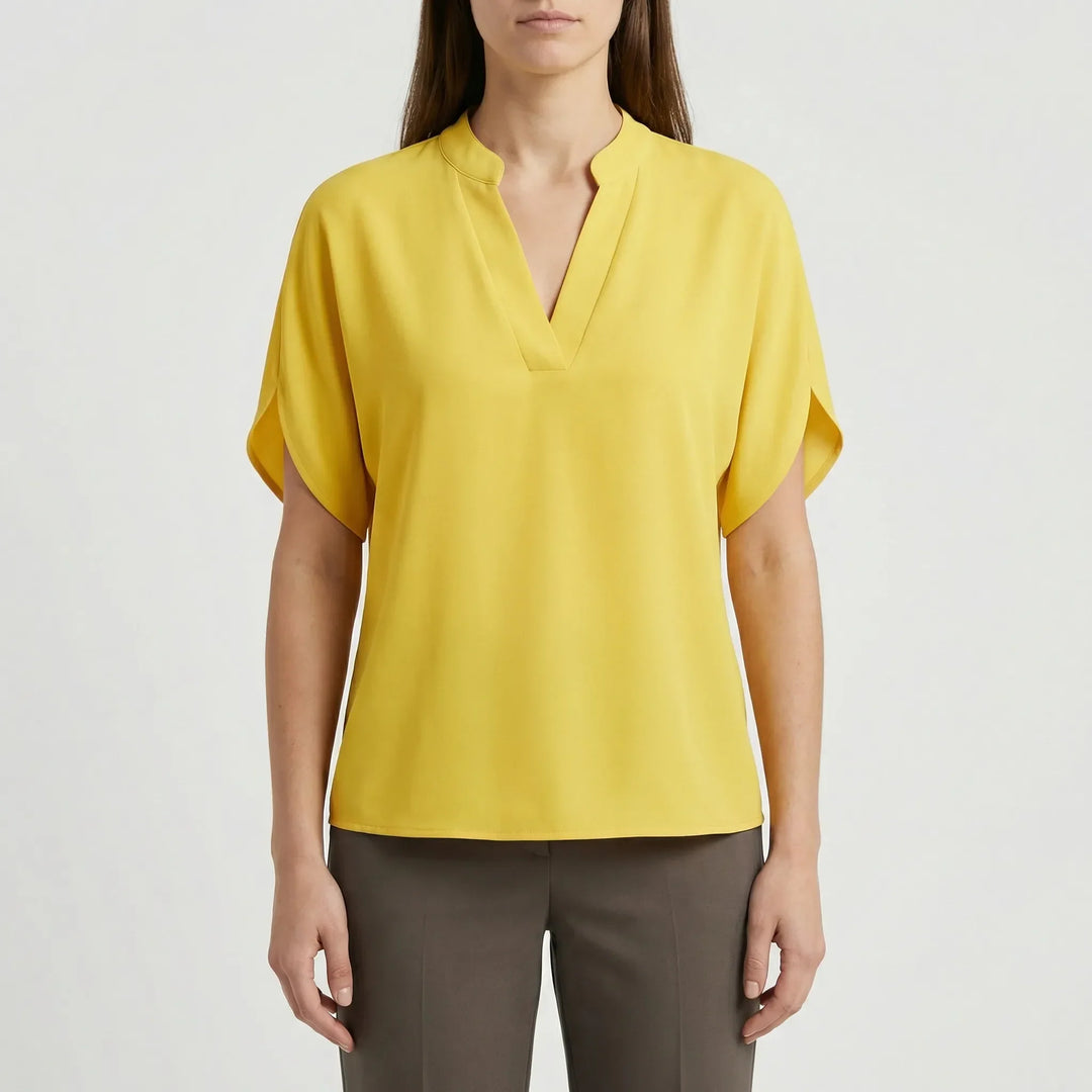 Leichte Kurzarm-Bluse Mit V-Ausschnitt - Susie