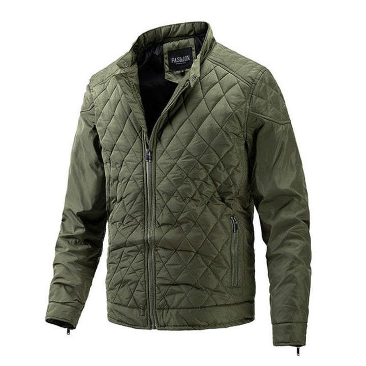 Casual heren herfstjack met diamantpatroon – Max