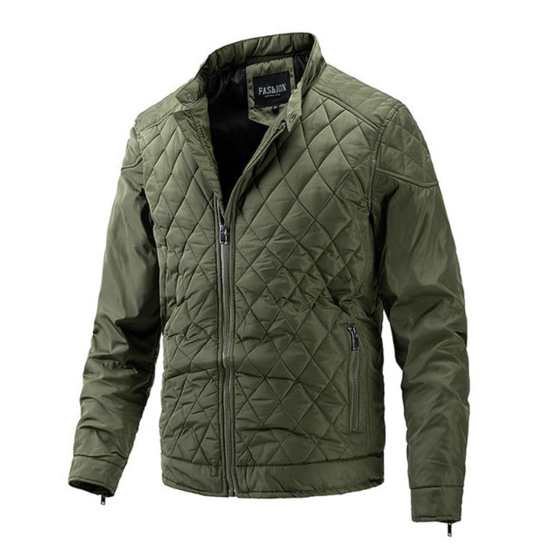 Casual heren herfstjack met diamantpatroon – Max