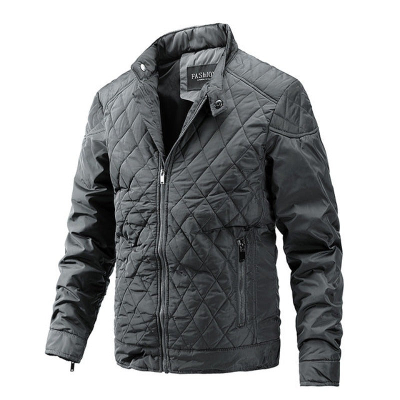 Casual heren herfstjack met diamantpatroon – Max