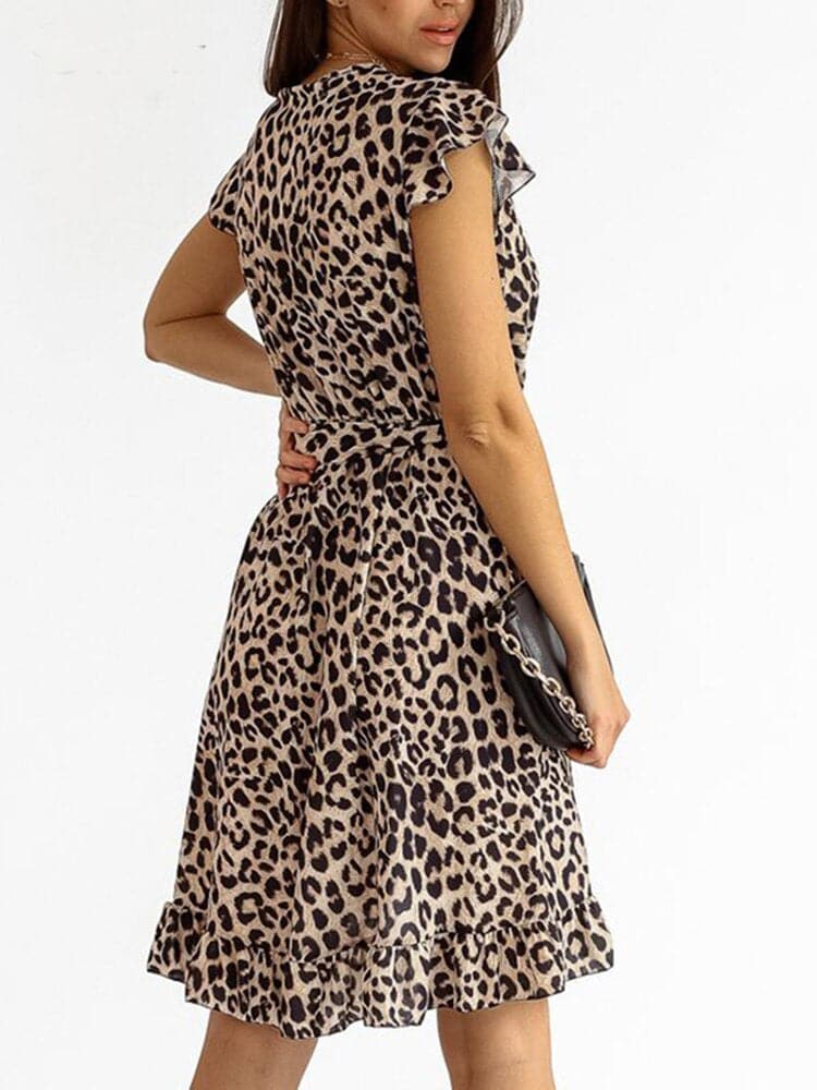 Trendy mini dress with leopard print - Amira