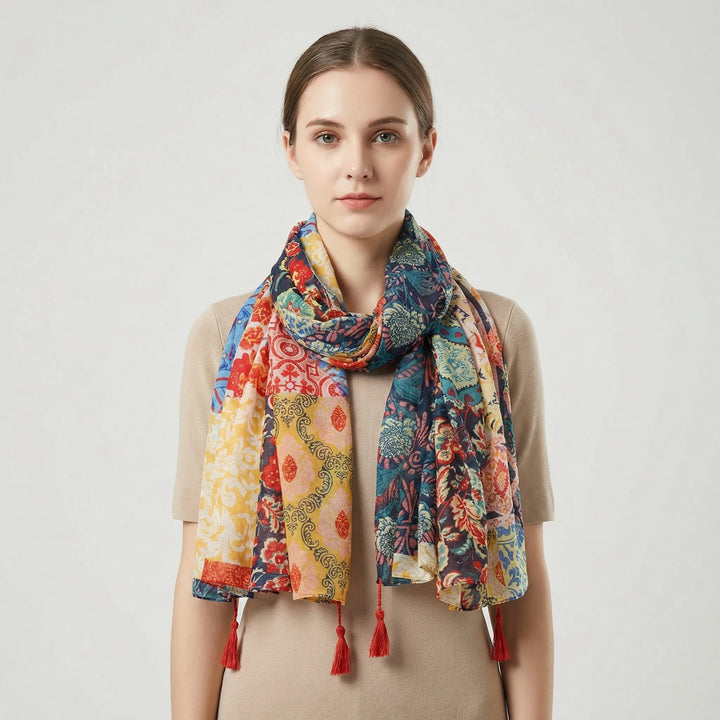 Lichte Damesdoek Met Kwastjesdetails - Janice