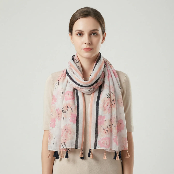 Lichte Damesdoek Met Kwastjesdetails - Janice