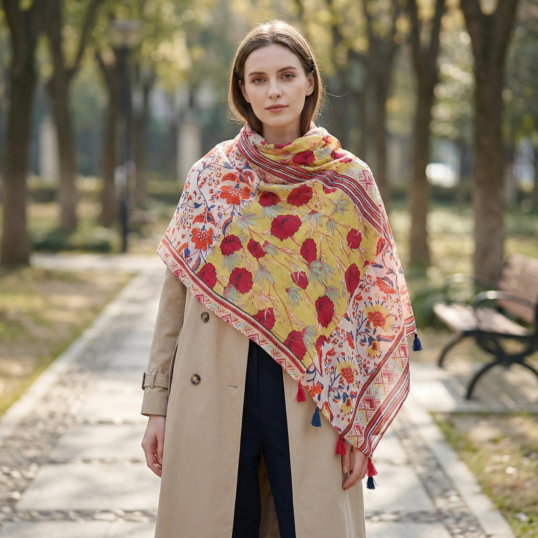 Lichte Damesdoek Met Kwastjesdetails - Janice