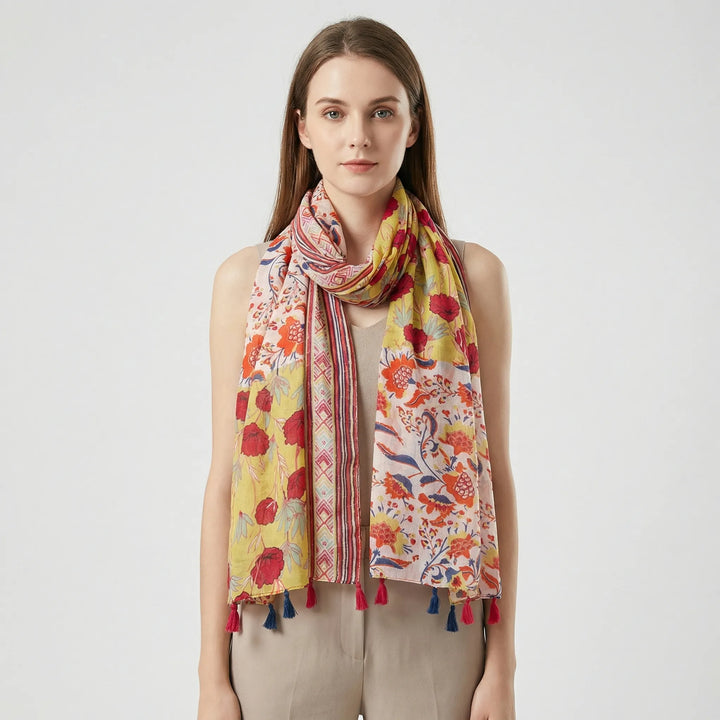 Lichte Damesdoek Met Kwastjesdetails - Janice