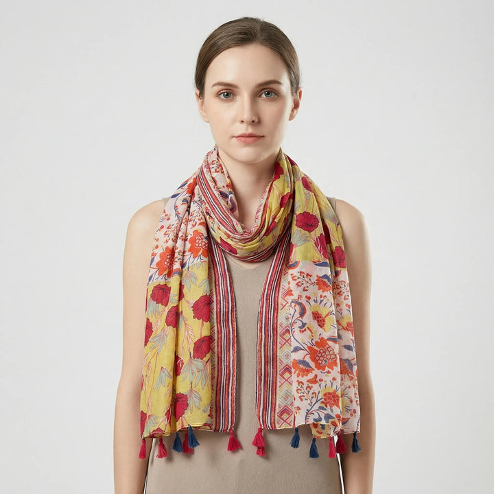 Lichte Damesdoek Met Kwastjesdetails - Janice