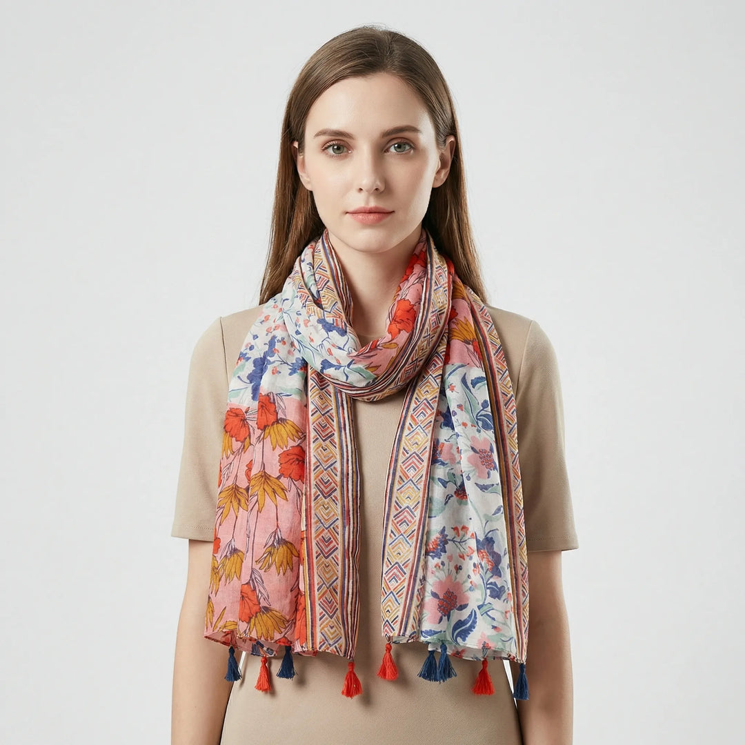 Lichte Damesdoek Met Kwastjesdetails - Janice