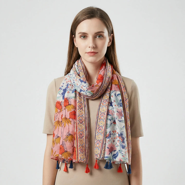 Lichte Damesdoek Met Kwastjesdetails - Janice